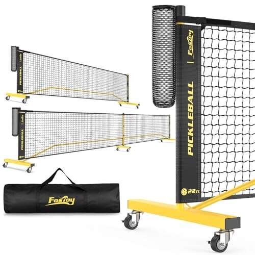 Pickleball Net with Wheels, Portable 2-in-1 Pickle Ball