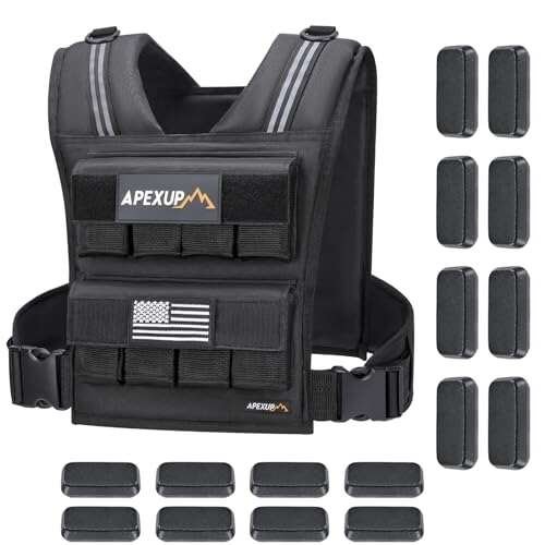 APEXUP Adjustable Weighted Vest Men 20lbs/30lbs/40lbs...