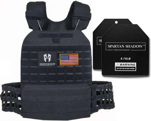 SPARTAN SHADOW Adjustable Weighted Vest Men,20lb Weight...