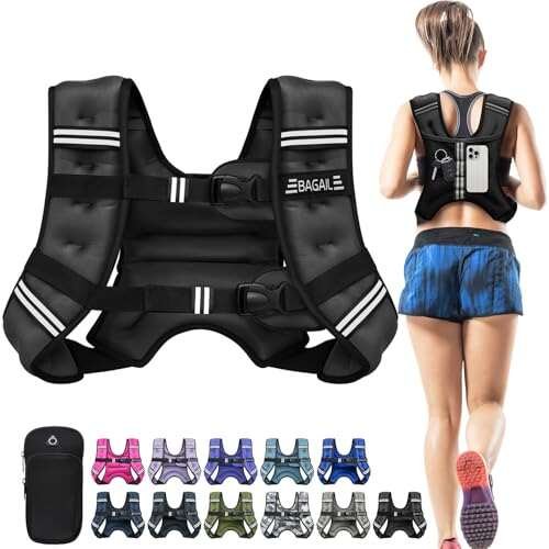 BAGAIL Weighted Vest, 5lb/8lb/10lb/12lb/15lb/20lb/25lb/30lb...