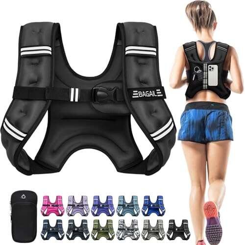 BAGAIL Weighted Vest, 5lb/8lb/10lb/12lb/15lb/20lb/25lb/30lb...