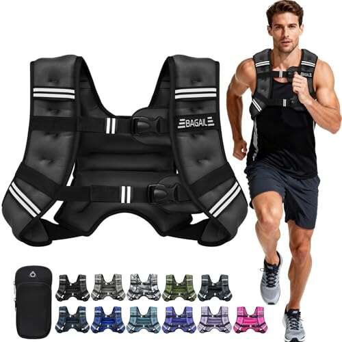 BAGAIL Weighted Vest, 5lb/8lb/10lb/12lb/15lb/20lb/25lb/30lb...