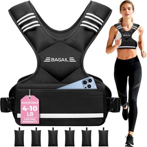 BAGAIL Adjustable Weighted Vest, 4-10lb/12-18lb/20-32lb...