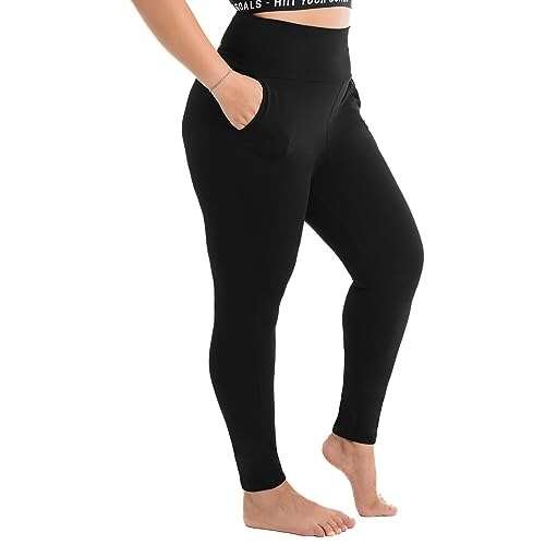 Walifrey Plus Size Leggings with Pockets for Women, High...