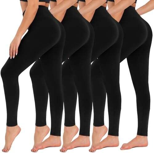 CAMPSNAIL 4 Pack Leggings for Women - High Waisted Yoga