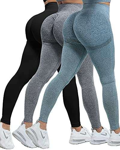 CHRLEISURE Workout Leggings Sets for Women, Gym Scrunch...