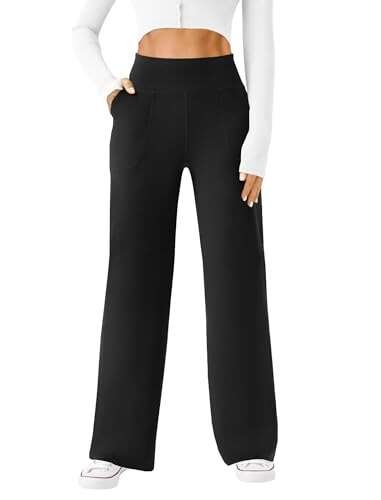 DLOODA Womens Wide Leg Yoga Pants Casual Work Dress Trousers
