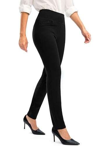 Rammus Womens Dress Pants Tummy Control Stretchy High...