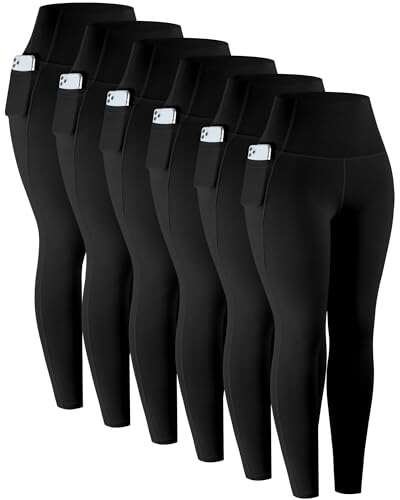 LZYVOO Leggings with Pockets for Women, 6 Pack High Waisted