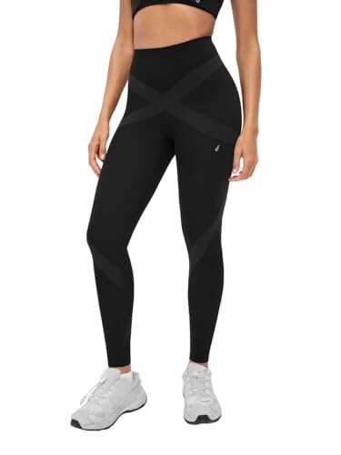 Fanka Powerband Resistance FlowX Leggings, Built-in Mesh...