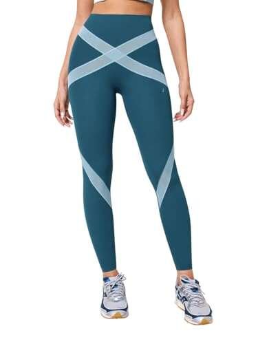 Fanka Powerband Resistance FlowX Leggings, Built-in Mesh...
