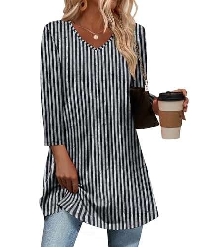 OFEEFAN Tunics Or Tops To Wear With Leggings V Neck