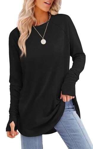 XIEERDUO Womens Tunics to Wear with Leggings Long Sleeve