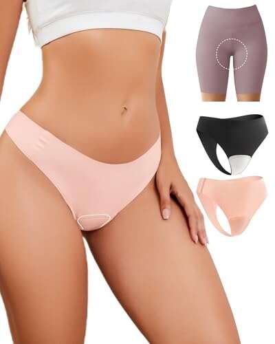 EclatBling Seamless Workout Thongs for Women - Invisible 2...