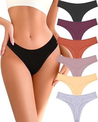 READY TO LOVE Cotton Underwear for Women Breathable Thong...