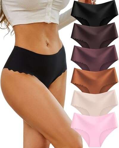 Sth Big High Waisted Seamless Underwear for Women 6 Pack
