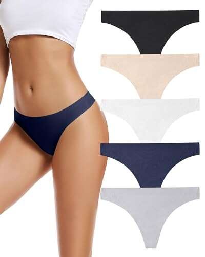 voenxe Seamless Women Underwear Thongs,No Show Ladies Thong...