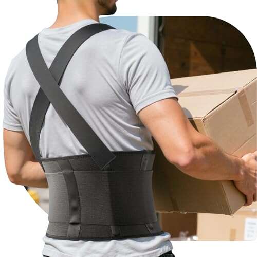 SOLOEVER Work Back Brace for Men & Women with Suspenders
