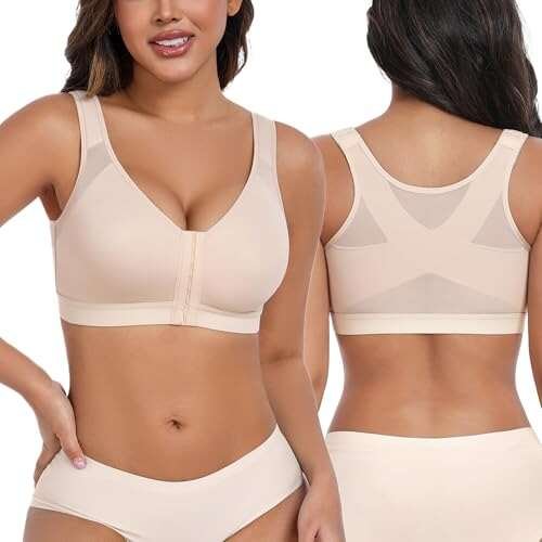HACI Women's Front Closure Posture Bra Full Coverage Back...