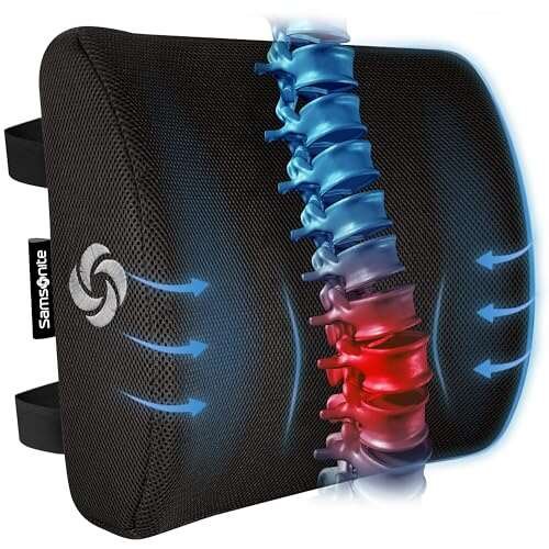 Samsonite Memory Foam Lumbar Support Pillow for Office, Car...