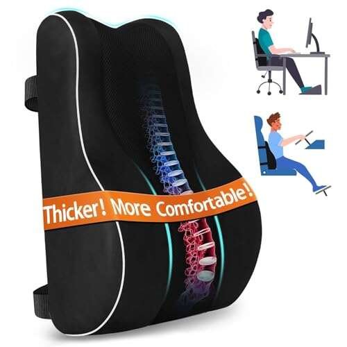 CloudBliss Ergonomic Lumbar Support Pillow – Memory Foam...
