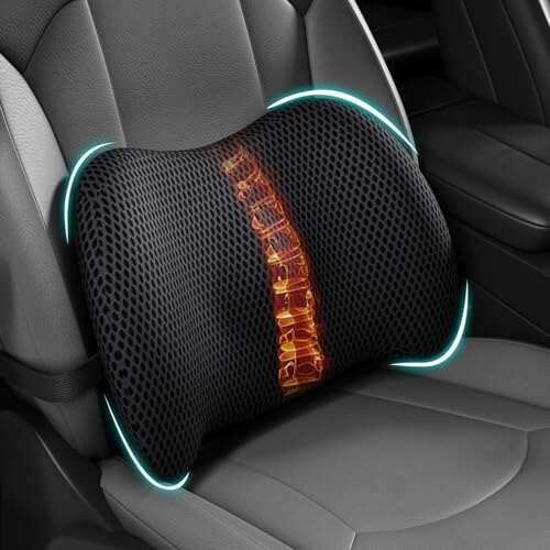 BYMECOST Lumbar Support Pillow for Car, Memory Foam Cushion