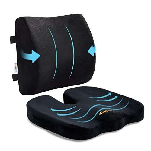SAIREIDER Seat Cushion and Lumbar Support Pillow for Comfort