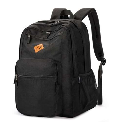 ZORFIN 26L Black Backpack for College, and Water-Resistant...