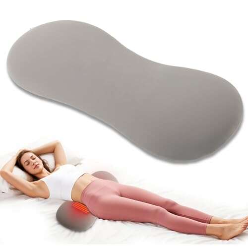 Heated Lumbar Support Pillow for Sleeping – 3 Heat Settings,