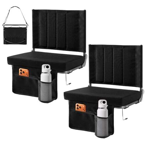 DUMOS Stadium Seats 2 Pack with Back Support and Cushion