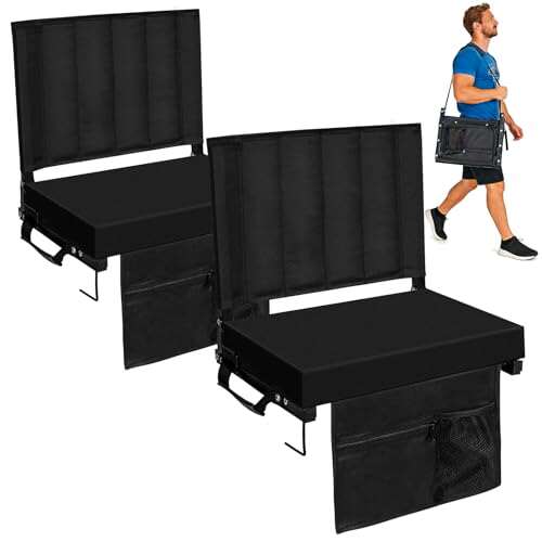 Romswi Stadium Seats for Bleachers with Back Support, 2 Pack