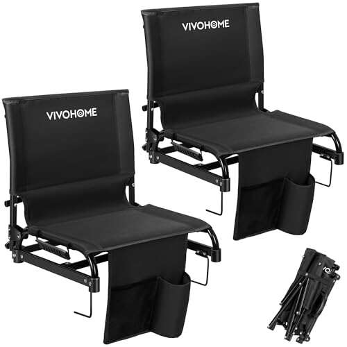 VIVOHOME Ultra-Compact Folding Stadium Seats with Back...