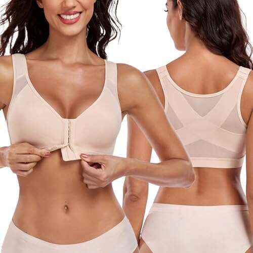 DotVol Women's Front Closure Full Coverage Posture Wireless...