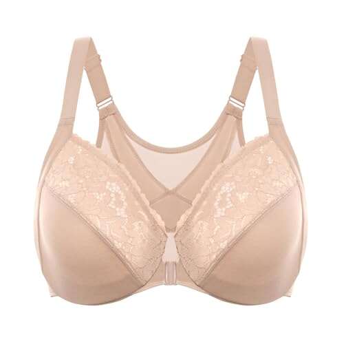 DELIMIRA Women's Front Closure Bras Posture Full Coverage...