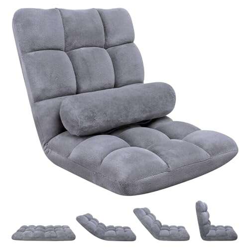 HOPERAN Floor Chair with Back Support, 6-Poistion...