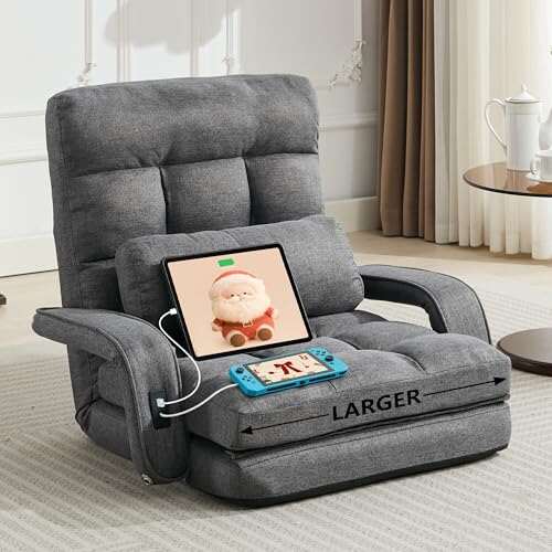STHOUYN Comfy Floor Chair Bedroom 2 USB Charging Lounge...