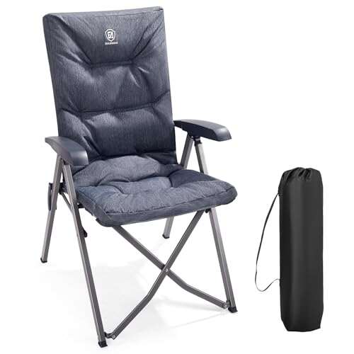 EVER ADVANCED Folding Padded Camping Chair 4 Position...