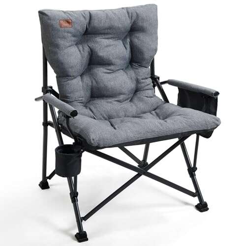 EVER ADVANCED Padded Oversized Folding Camping Chair with...
