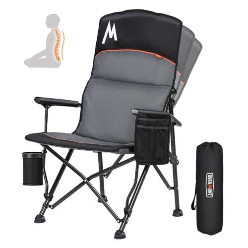 Overmont Camping Chair with Lumbar Support for Heavy-Duty...