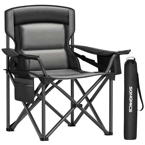 SONGMICS Oversized Lumbar Support Camping Chair, Heavy-Duty...