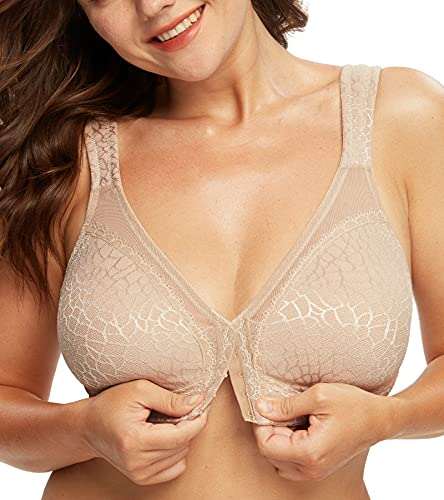 DotVol Women's Full Figure Front Closure Wirefree Back...