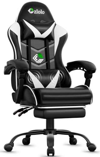 Czlolo Gaming Chair with Footrest Racing Style and Lumbar...