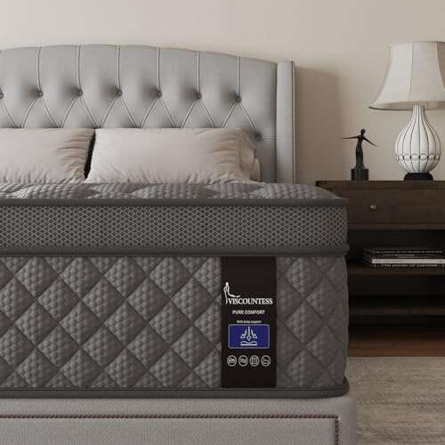 VISCOUNTESS Queen Mattress, 12 Inch Hybrid Mattresses with...