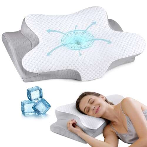 Cervical Neck Pillow for Pain Relief, Ergonomic Contour for...