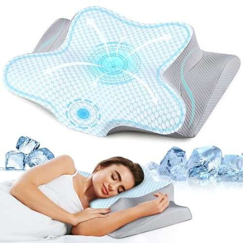 Cervical Neck Pillow for Pain Relief, Memory Foam Contour...