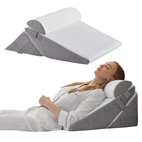 Bedluxe Wedge Pillow Headboard, 3PCS Orthopedic Bed Wedge...