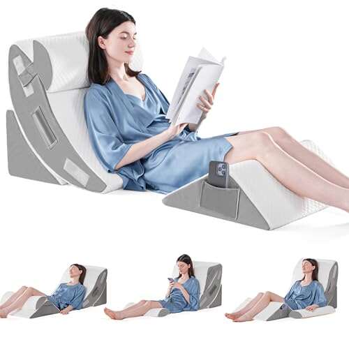 Yojoker 4PCS Orthopedic Bed Wedge Pillow Set for Pain Relief