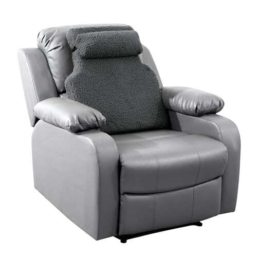 HOMBYS Sherpa Fleece Lumbar Support Pillow with Headrest...