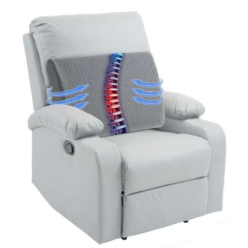 HOMBYS Lumbar Support Pillow for Recliner Chair, Grey...