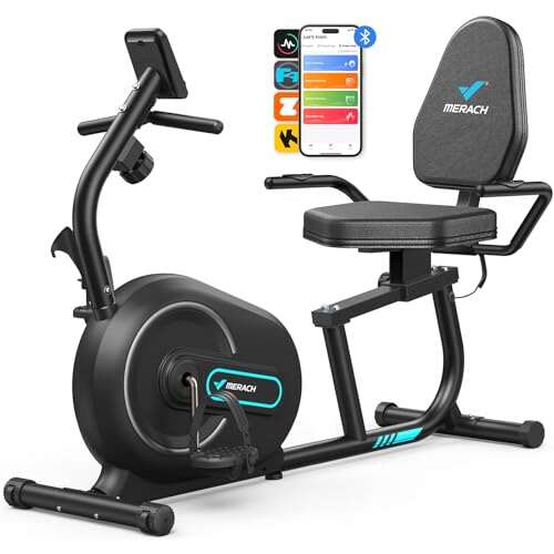 MERACH Recumbent Exercise Bikes for Home with Bluetooth and...